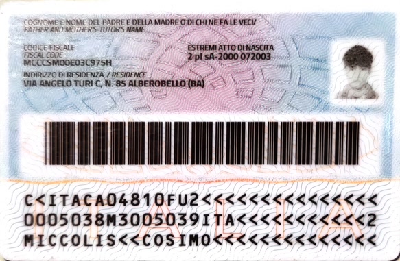 Fotocopia codice fiscale